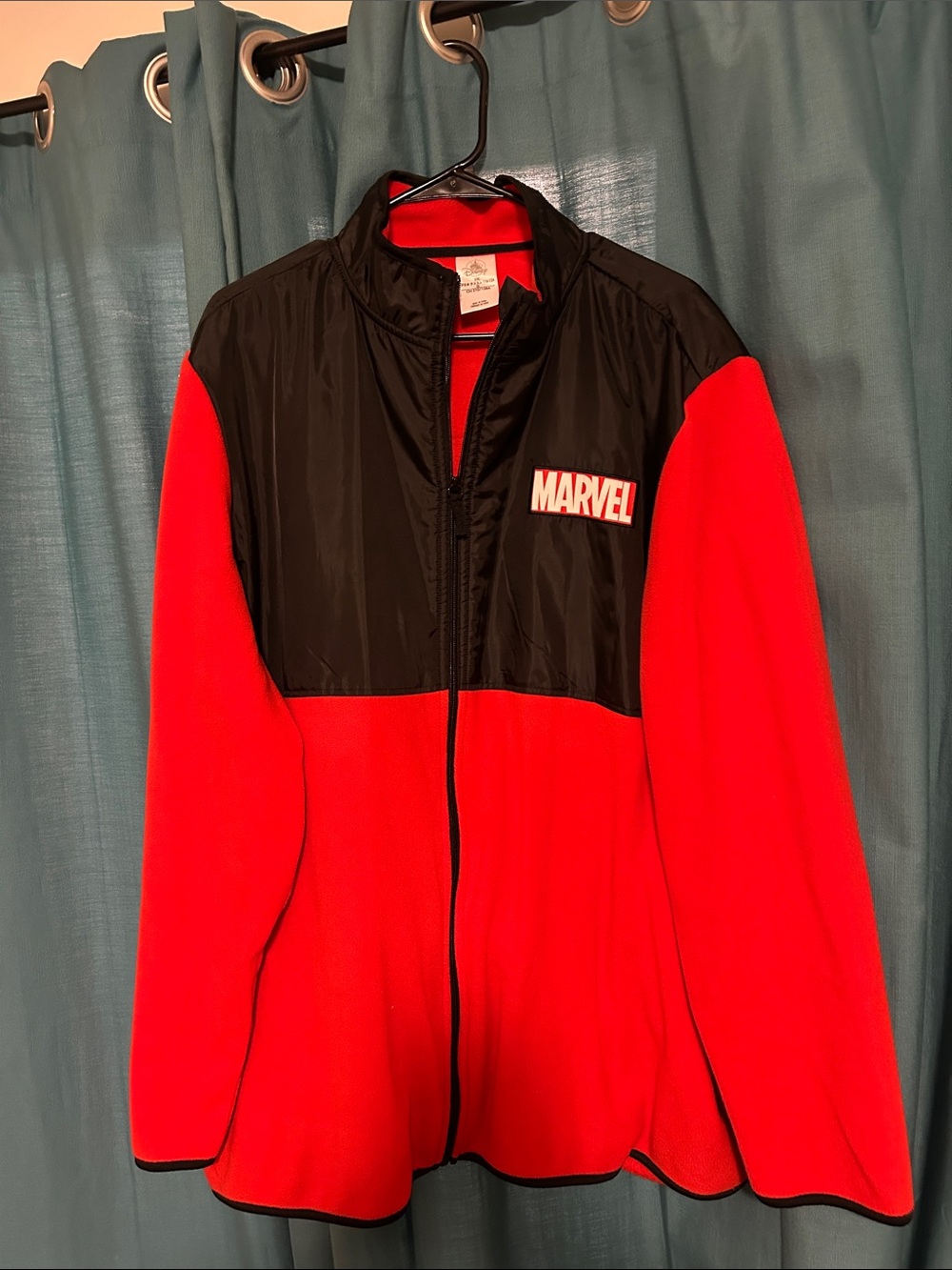 Disney Men’s Red and Black Lightweight Marvel Zip Jacket - XXL